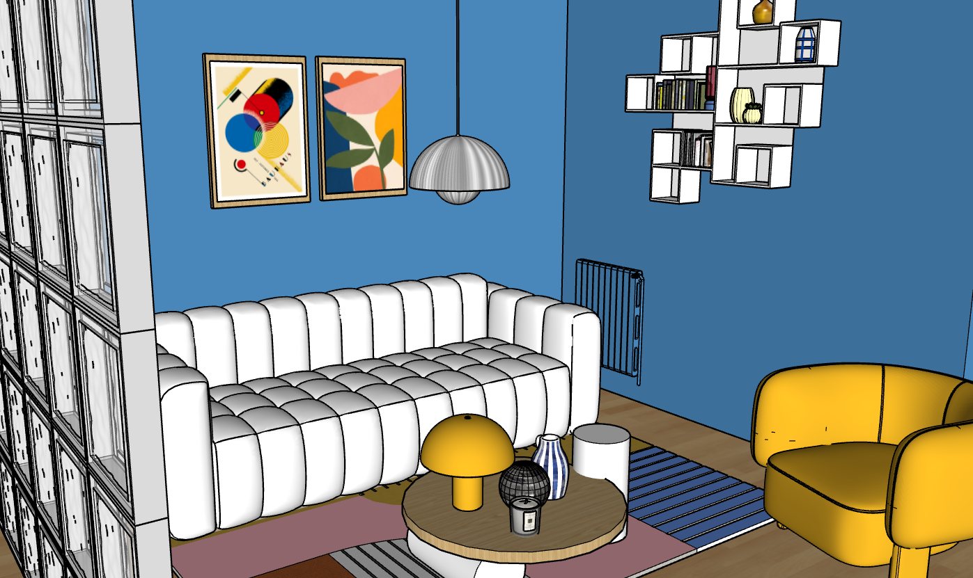 Croquis salon coloré
